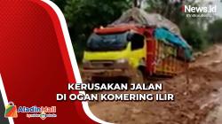Jalan Poros Menuju Ogan Komering Ilir Rusak, Puluhan Truk Terjebak