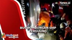Bus Rombongan SMPN 3 Garut Terguling di Purworejo, Orang Tua Siswa Khawatir Datangi Sekolah<