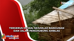 Detik-Detik Sejumlah Bangunan dan Jalan Penghubung Amblas di Ponorogo akibat Tergerus Hujan