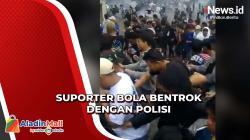 Memaksa Nonton Pertandingan, Suporter Bentrok dengan Polisi di Stadion Jatidiri