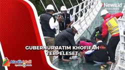 Licin, Gubernur Jatim Khofifah Terpeleset saat Resmikan Jembatan Kaca di Probolinggo