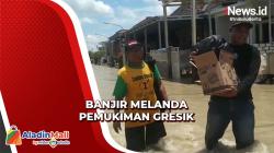Sungai Lamong Meluap, Banjir Rendam Lahan Pertanian dan Pemukiman di Gresik