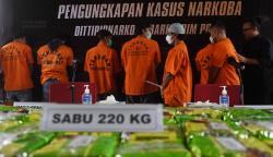 Bareskrim Polri Amankan 220 Kg Sabu Jaringan Narkoba Internasional