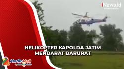Detik-Detik Helikopter Kapolda Jatim Mendarat Darurat di Lapangan Rejotangan Tulungagung