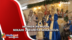 Mempelai Terlihat Bahagia, Momen Pemuda Nikahi 2 Wanita Sekaligus di Musi Banyuasin<