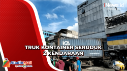 Truk Kontainer Seruduk 2 Kendaraan dan Kafe di Ancol Barat, Dua Korban Luka Parah