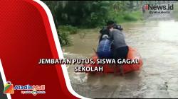 Jembatan Akses Dua Desa di Pandeglang Terputus, Siswa Gagal Berangkat Sekolah