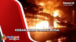 Kobaran Api Hanguskan Pabrik Busa di Cirebon<