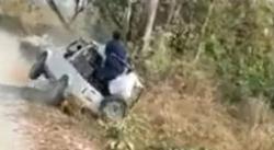 Viral, Badak Ngamuk Serang Jip Dinaiki 8 Orang hingga Terguling