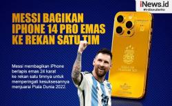 Infografis Lionel Messi Bagikan iPhone 14 Pro Emas ke Rekan Satu Tim