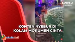 Sempat Viral! Pemuda Nyebur di Kolam Monumen Cinta BJ Habibie dan Ainun di Parepare Diamankan
