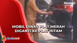 Viral, Oknum PNS Terekam Kamera Ganti Plat Merah Mobil Dinas ke Plat Hitam