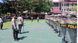 Personel Polda Gorontalo Tingkatkan Kemampuan Pengendalian Massa, Persiapan saat Pemilu Serentak <