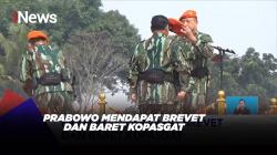 Prabowo Mendapat Brevet dan Baret KOPASGAT