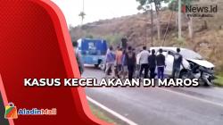 Hilang Kendali, Minibus Berpenumpang 7 Orang Terbalik di Maros