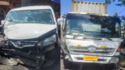 Kecelakaan di Cikoneng Ciamis, Truk dan Minibus Tabrakan, 2 Orang Luka-Luka <
