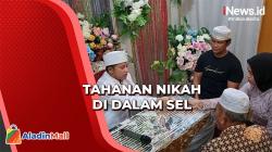Penuh Haru, Tahanan Polsek Medan Belawan Nikah di Dalam Sel