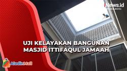 Polisi dan Dinas PU Lakukan Uji Kelayakan Kubah Masjid yang Runtuh di Makassar