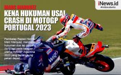 Infografis Marc Marquez Kena Hukuman usai Crash di MotoGP Portugal 2023