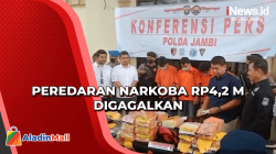 Gagalkan Peredaran Narkoba Senilai Rp42 M, Polda Jambi Tangkap 4 Tersangka