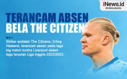 Infografis Erling Haaland Terancam Absen saat Man City Vs Liverpool