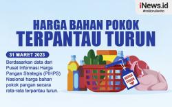 Infografis Harga Bahan Pokok Terpantau Turun