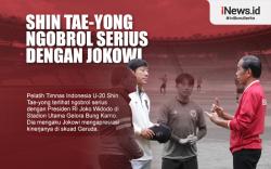 Infografis Shin Tae-yong Ngobrol Serius dengan Jokowi