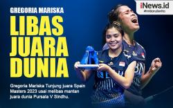 Infografis Gregoria Mariska Tunjung Juara Spain Masters 2023