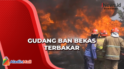 Gudang Penampungan Ban Bekas Terbakar di Bogor, Petugas Kesulitan Padamkan Api