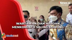 Wartawan dan Ajudan Menkominfo Saling Dorong saat Wawancara