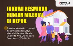 Infografis Jokowi Resmikan Hunian Milenial di Depok