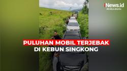 Viral, Puluhan Mobil Terjebak di Kebun Singkong Sukabumi