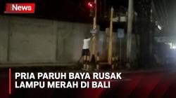 Gegara Susah Nyeberang ke Rumah, Pria Paruh Baya Rusak Lampu Merah di Bali