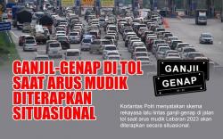 Infografis Ganjil-Genap di Tol saat Arus Mudik Diterapkan Situasional