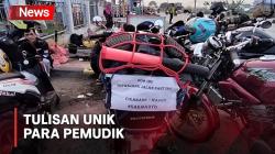 Potret Tulisan Kocak Para Pemudik di Belakang Motor