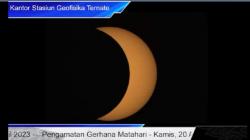 Gerhana Matahari Hibrid dari Ternate Mulai Tampak, Bak Bulan Sabit<