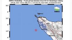 Gempa Terkini Magnitudo 4,4 Guncang Calang Aceh Jaya
