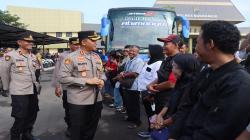 Program Arus Balik Gratis Presisi, Polres Sukoharjo Berangkatkan 2 Bus <