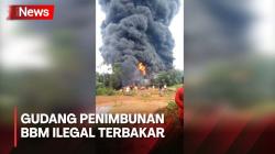 Detik-Detik Gudang Penimbunan BBM Ilegal Ludes Terbakar di Muara Enim<