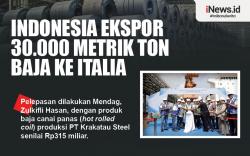  Infografis Indonesia Ekspor 30.000 Metrik Ton Baja ke Italia  