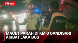 Diduga Minibus Putar Balik Mendadak, Laka Lantas di KM 6 Candisari Sebabkan Macet Parah