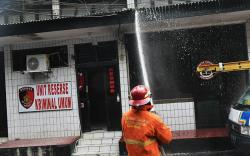 Ruangan Mapolsek Bekasi Kota Kebakaran