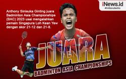 Infografis Anthony Sinisuka Ginting Juara Badminton Asia Championships 2023