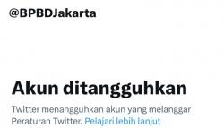Akun Twitter Ditangguhkan, BPBD DKI: Kami Berupaya Pulihkan dengan Koordinasi Kominfo