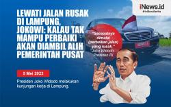 Infografis Presiden Jokowi Tinjau Jalan Rusak di Lampung
