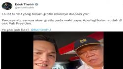 Erick Thohir Cek Toilet SPBU di Lampung: Yang Belum Gratis Enaknya Diapain Ya?<