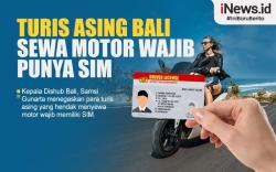 Infografis Turis Asing Sewa Motor di Bali Wajib Punya SIM