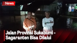 Jalan Provinsi Sukabumi - Sagaranten Bisa Dilalui Setelah Lumpuh Total Akibat Banjir