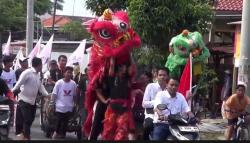 Atraksi Barongsai dan Angklung Iringi Pendaftaran Bacaleg Partai Perindo Kota Tegal <