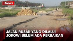 Jalan Rusak yang Dilalui Presiden Jokowi di Lampung Masih Rusak